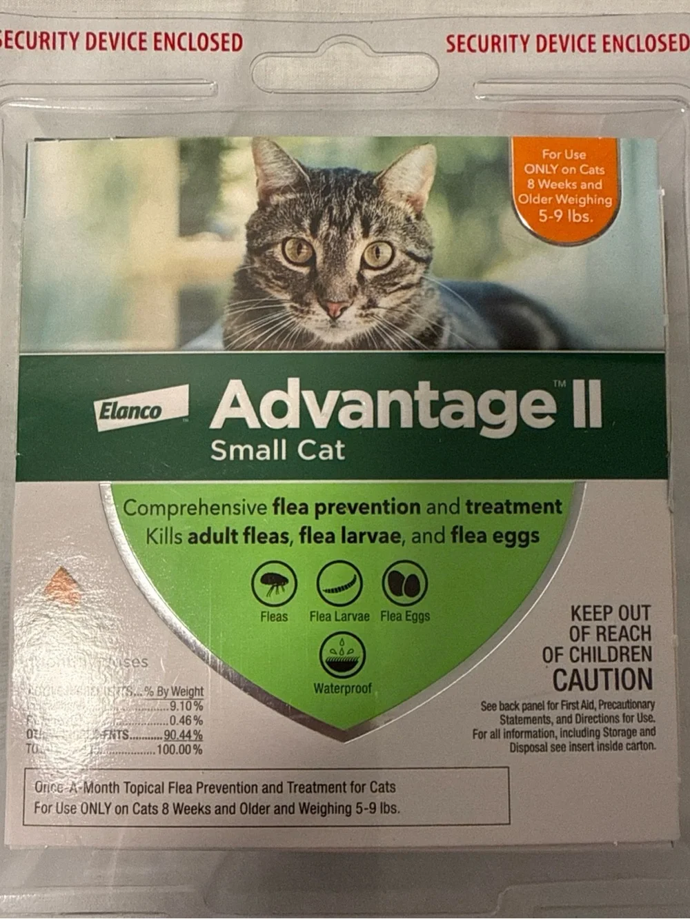 Elan Advantage II Small Cat Topical Flea Prevention - Green